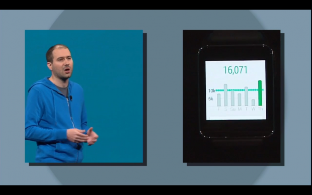Die Präsentation von Android Wear während der Google I/O. (Screenshot: Golem.de)